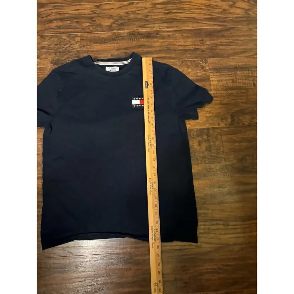 Tommy Jeans T-Shirt Blue Cotton Heavyweight Logo Sz: medium